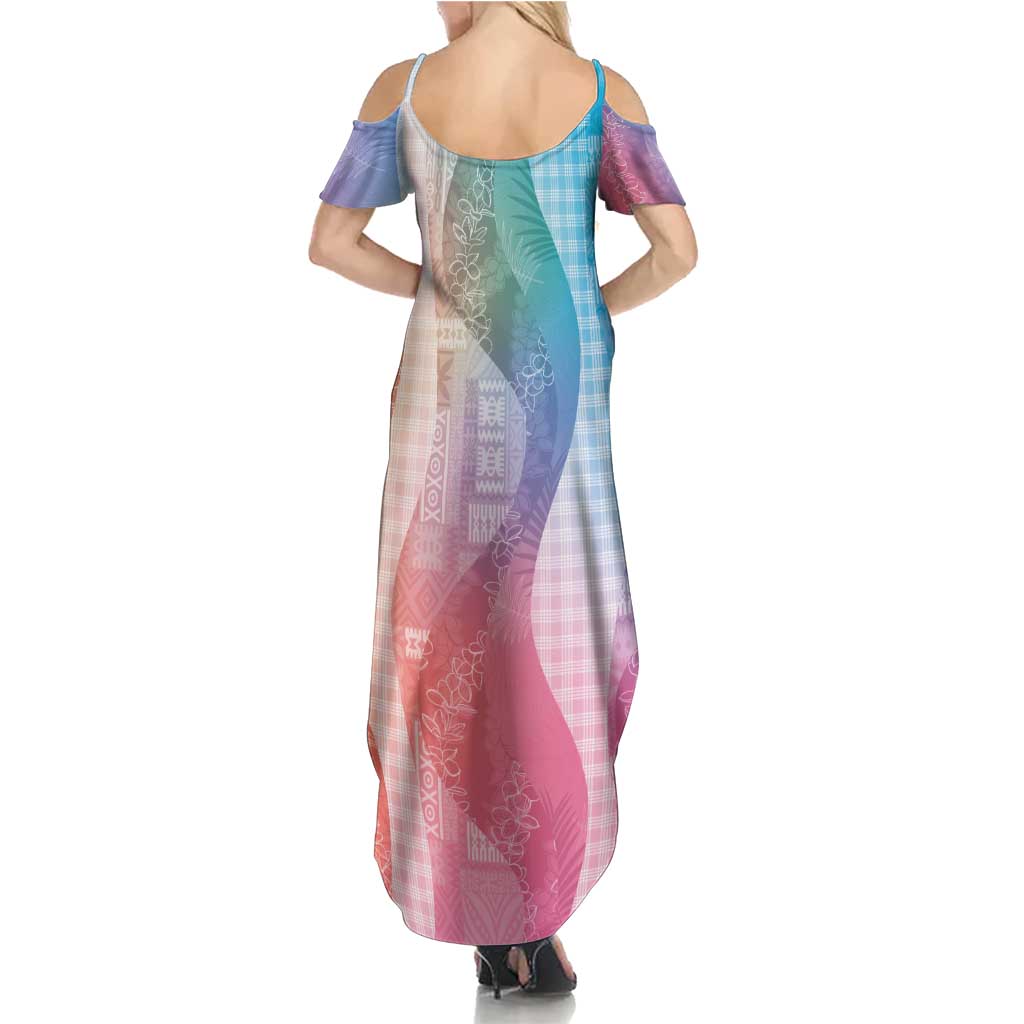 Polynesian Tribal Pattern Patchwork Picturesque Summer Maxi Dress Holographic LT7 - Polynesian Pride