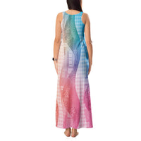 Polynesian Tribal Pattern Patchwork Picturesque Tank Maxi Dress Holographic LT7 - Polynesian Pride