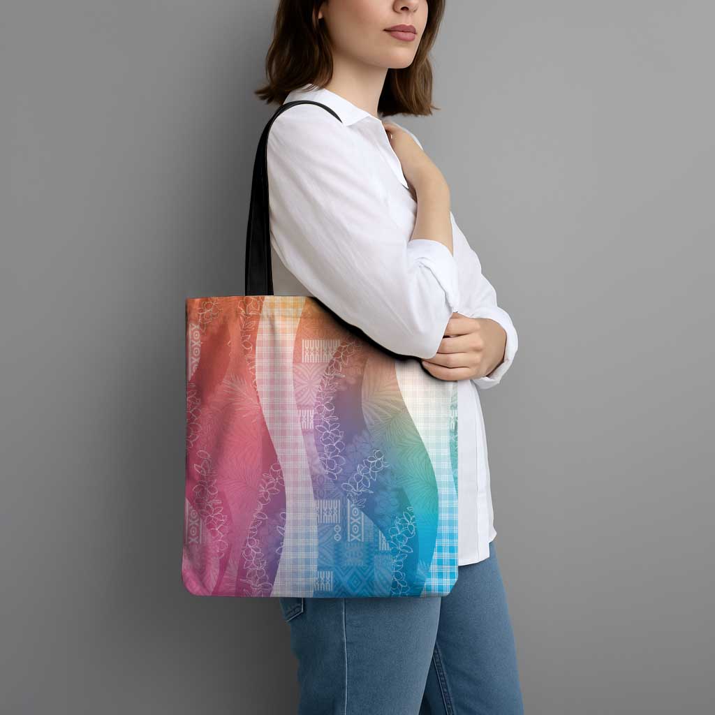 Polynesian Tribal Pattern Patchwork Picturesque Tote Bag Holographic LT7 - Polynesian Pride