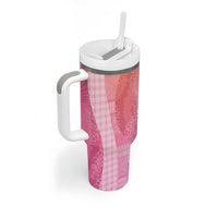 Polynesian Tribal Pattern Patchwork Picturesque Tumbler With Handle Holographic LT7 - Polynesian Pride