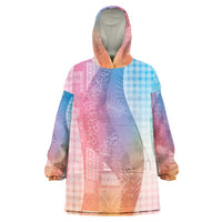 Polynesian Tribal Pattern Patchwork Picturesque Wearable Blanket Hoodie Holographic LT7 One Size Holographic - Polynesian Pride