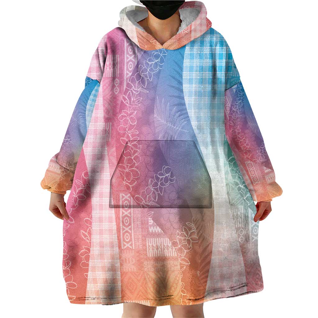 Polynesian Tribal Pattern Patchwork Picturesque Wearable Blanket Hoodie Holographic LT7 - Polynesian Pride