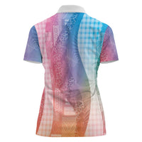 Polynesian Tribal Pattern Patchwork Picturesque Women Polo Shirt Holographic LT7 - Polynesian Pride