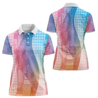 Polynesian Tribal Pattern Patchwork Picturesque Women Polo Shirt Holographic LT7 - Polynesian Pride