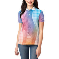 Polynesian Tribal Pattern Patchwork Picturesque Women Polo Shirt Holographic LT7 - Polynesian Pride