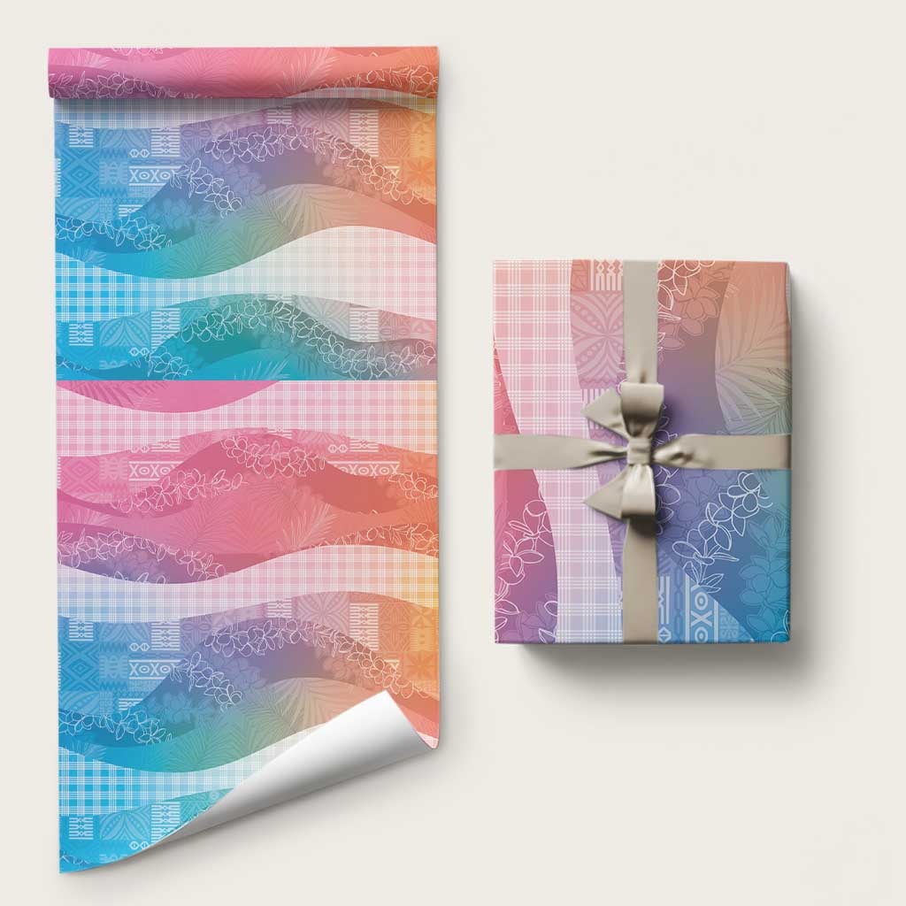 Polynesian Tribal Pattern Patchwork Picturesque Wrapping Paper Holographic LT7 58" × 23" Holographic - Polynesian Pride