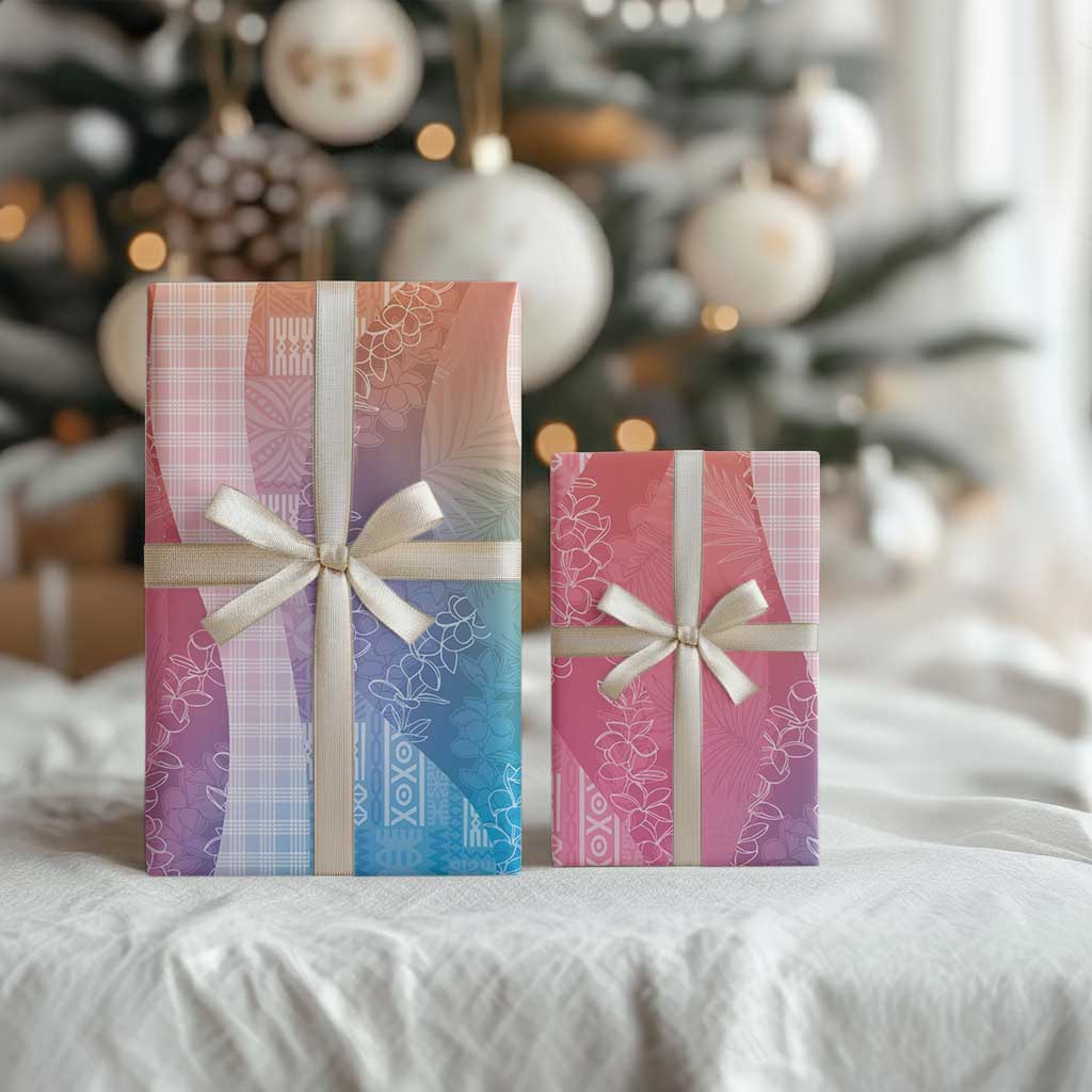 Polynesian Tribal Pattern Patchwork Picturesque Wrapping Paper Holographic LT7 - Polynesian Pride