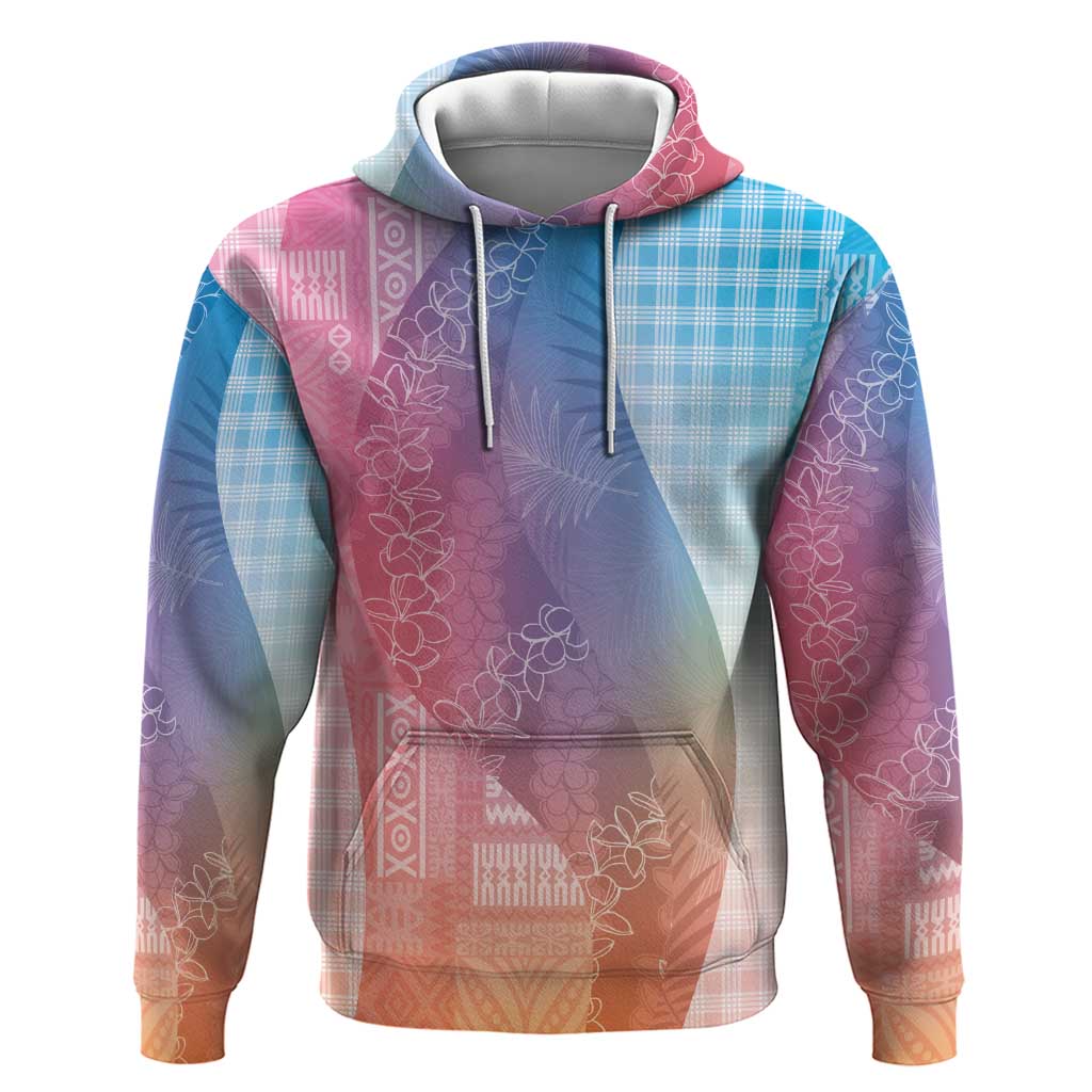 Polynesian Tribal Pattern Patchwork Picturesque Zip Hoodie Holographic LT7 Pullover Hoodie Holographic - Polynesian Pride