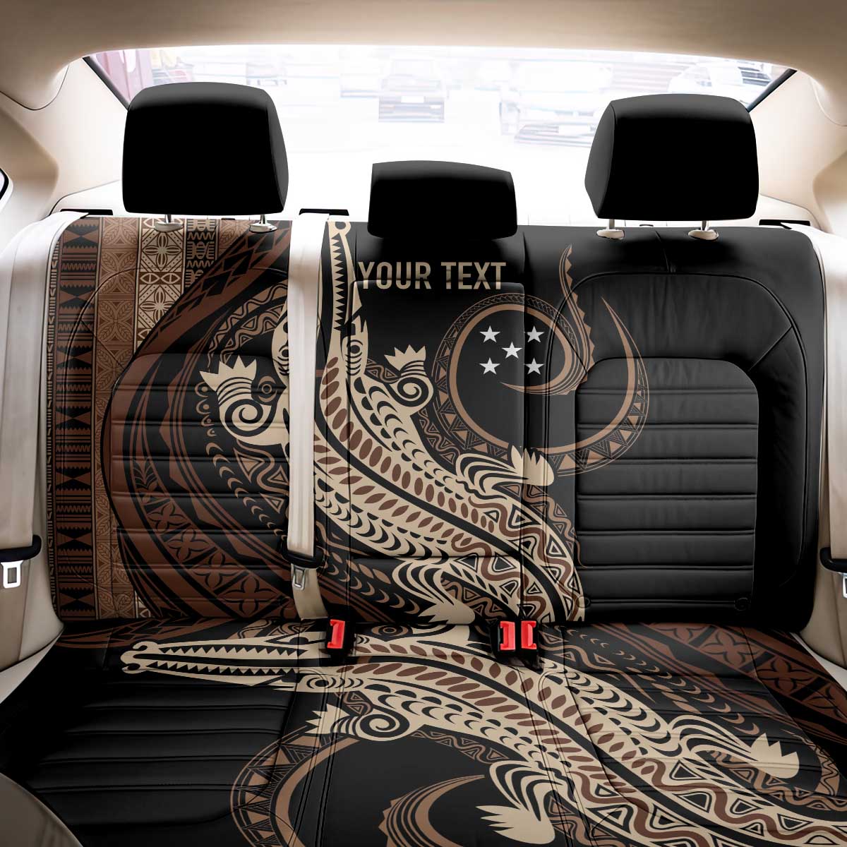 Personalized Solomon Islands Crocodile Back Car Seat Cover Hapi Isles - Independence Anniversary