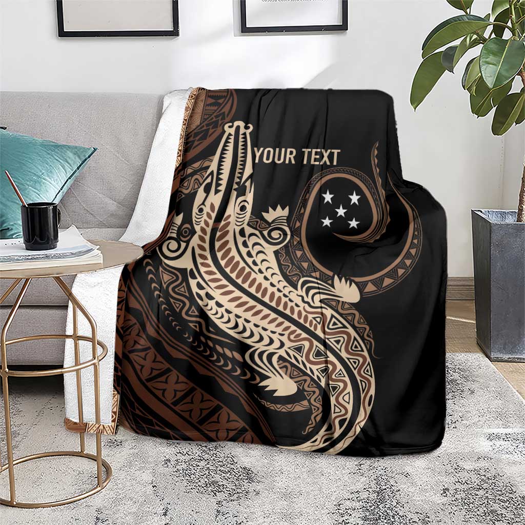 Personalized Solomon Islands Crocodile Blanket Hapi Isles - Independence Anniversary