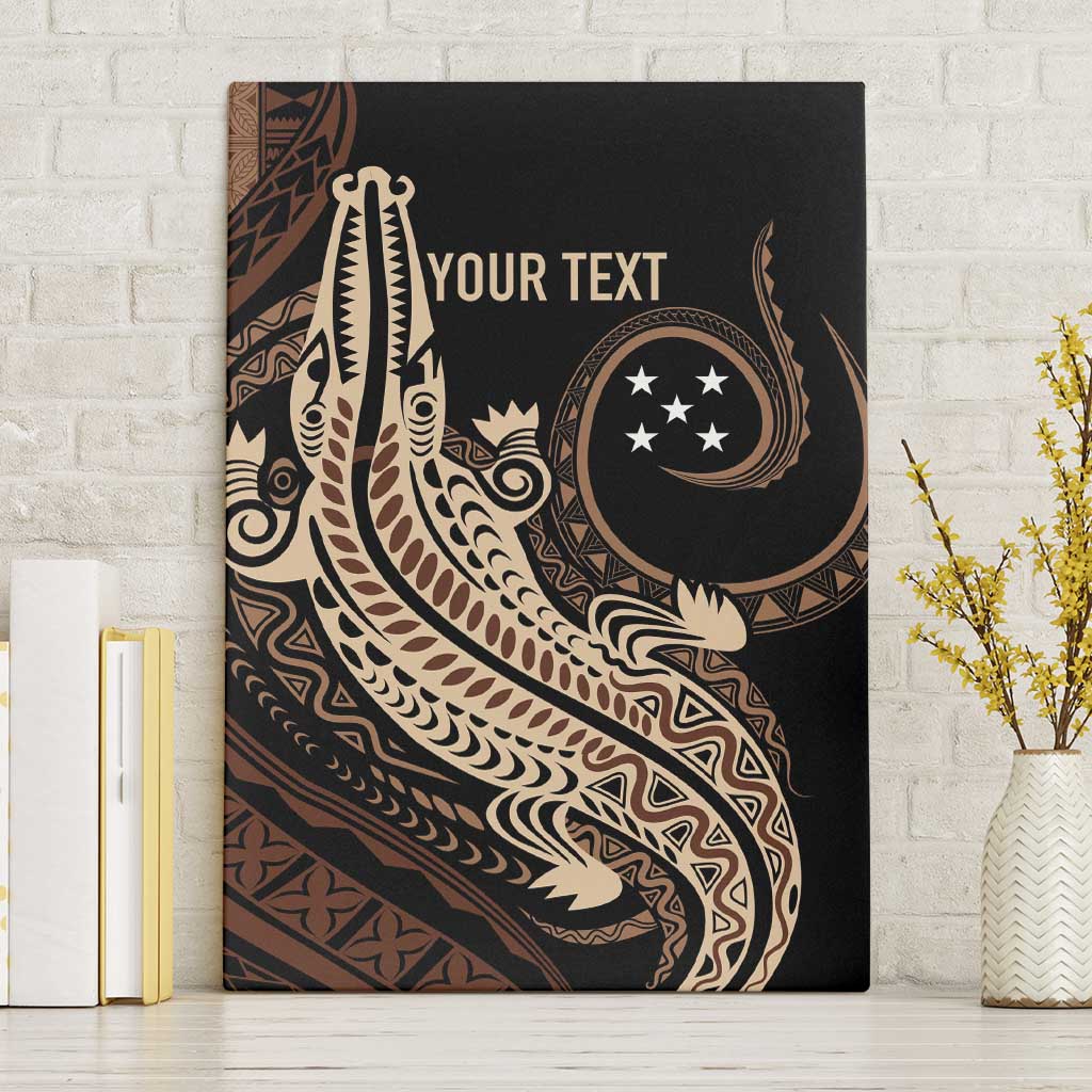 Personalized Solomon Islands Crocodile Canvas Wall Art Hapi Isles - Independence Anniversary