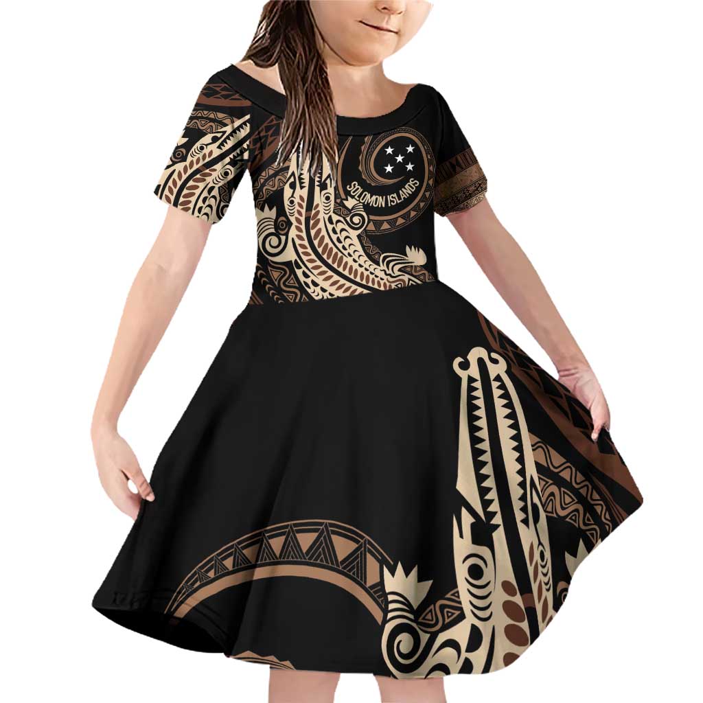 Personalized Solomon Islands Crocodile Family Matching Off Shoulder Short Dress and Hawaiian Shirt Hapi Isles - Independence Anniversary