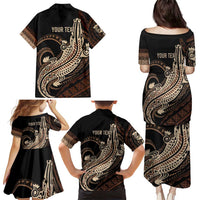 Personalized Solomon Islands Crocodile Family Matching Puletasi and Hawaiian Shirt Hapi Isles - Independence Anniversary