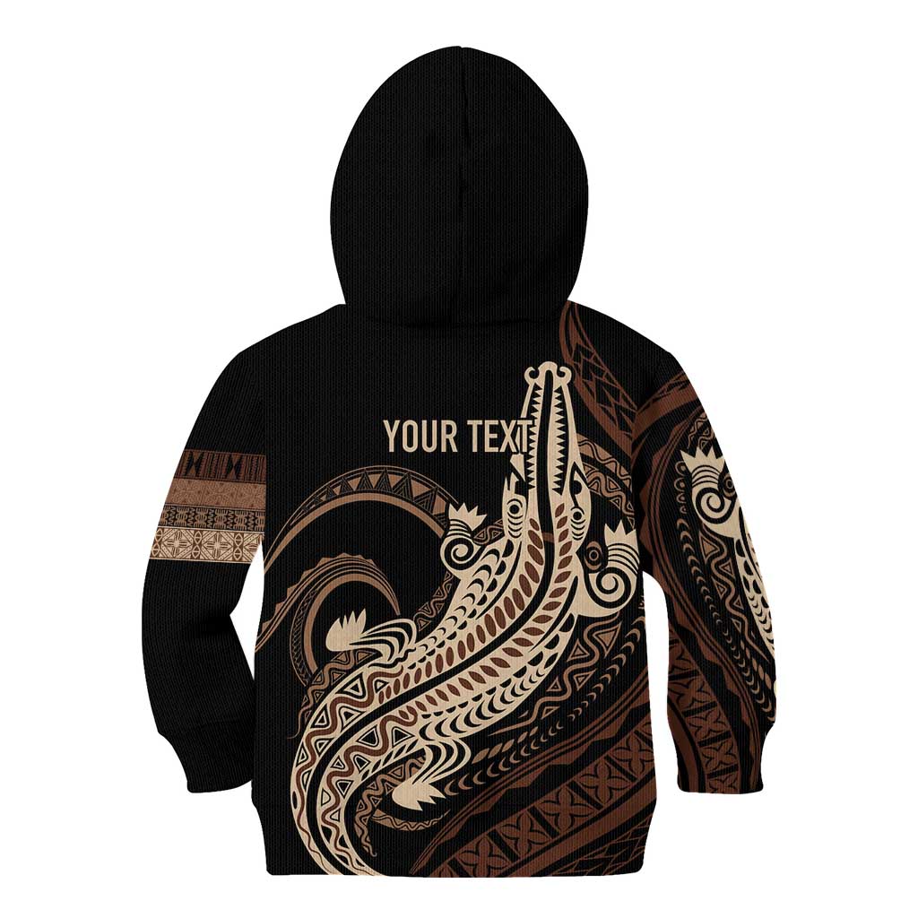 Personalized Solomon Islands Crocodile Kid Hoodie Hapi Isles - Independence Anniversary