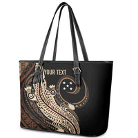 Personalized Solomon Islands Crocodile Leather Tote Bag Hapi Isles - Independence Anniversary
