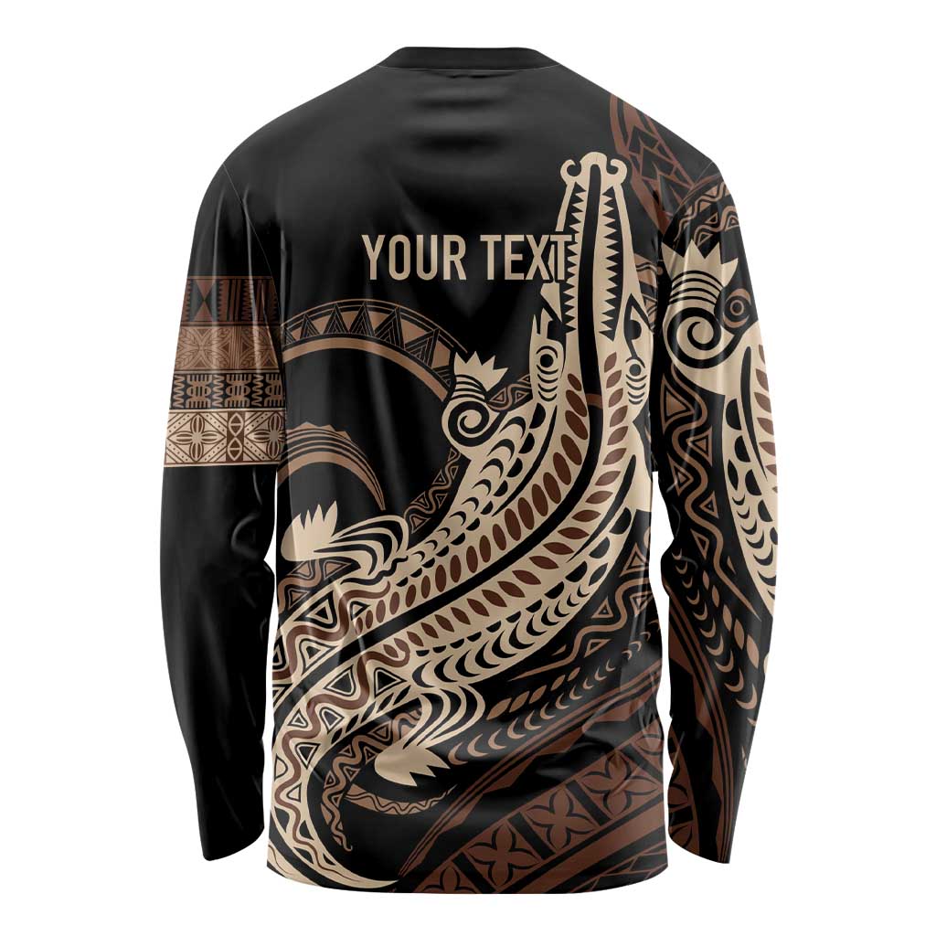 Personalized Solomon Islands Crocodile Long Sleeve Shirt Hapi Isles - Independence Anniversary