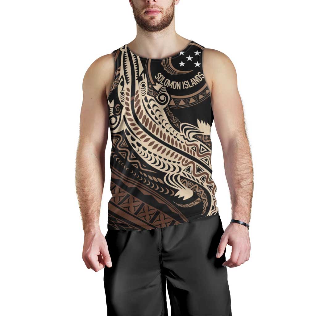Personalized Solomon Islands Crocodile Men Tank Top Hapi Isles - Independence Anniversary