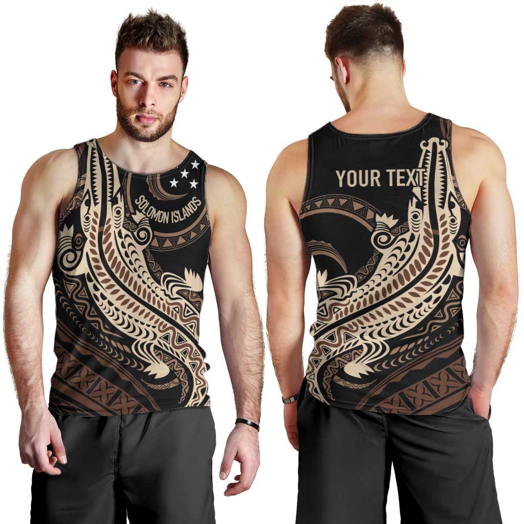 Personalized Solomon Islands Crocodile Men Tank Top Hapi Isles - Independence Anniversary