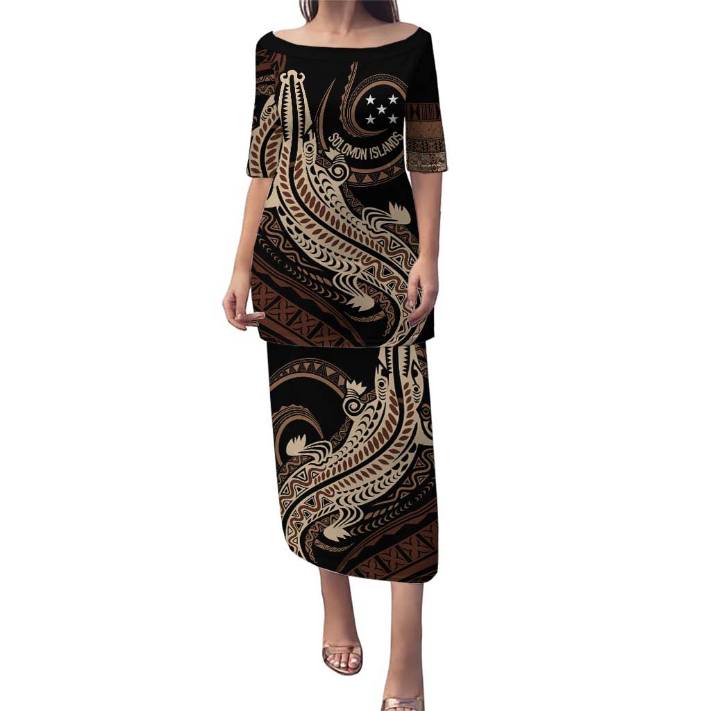 Personalized Solomon Islands Crocodile Puletasi Hapi Isles - Independence Anniversary