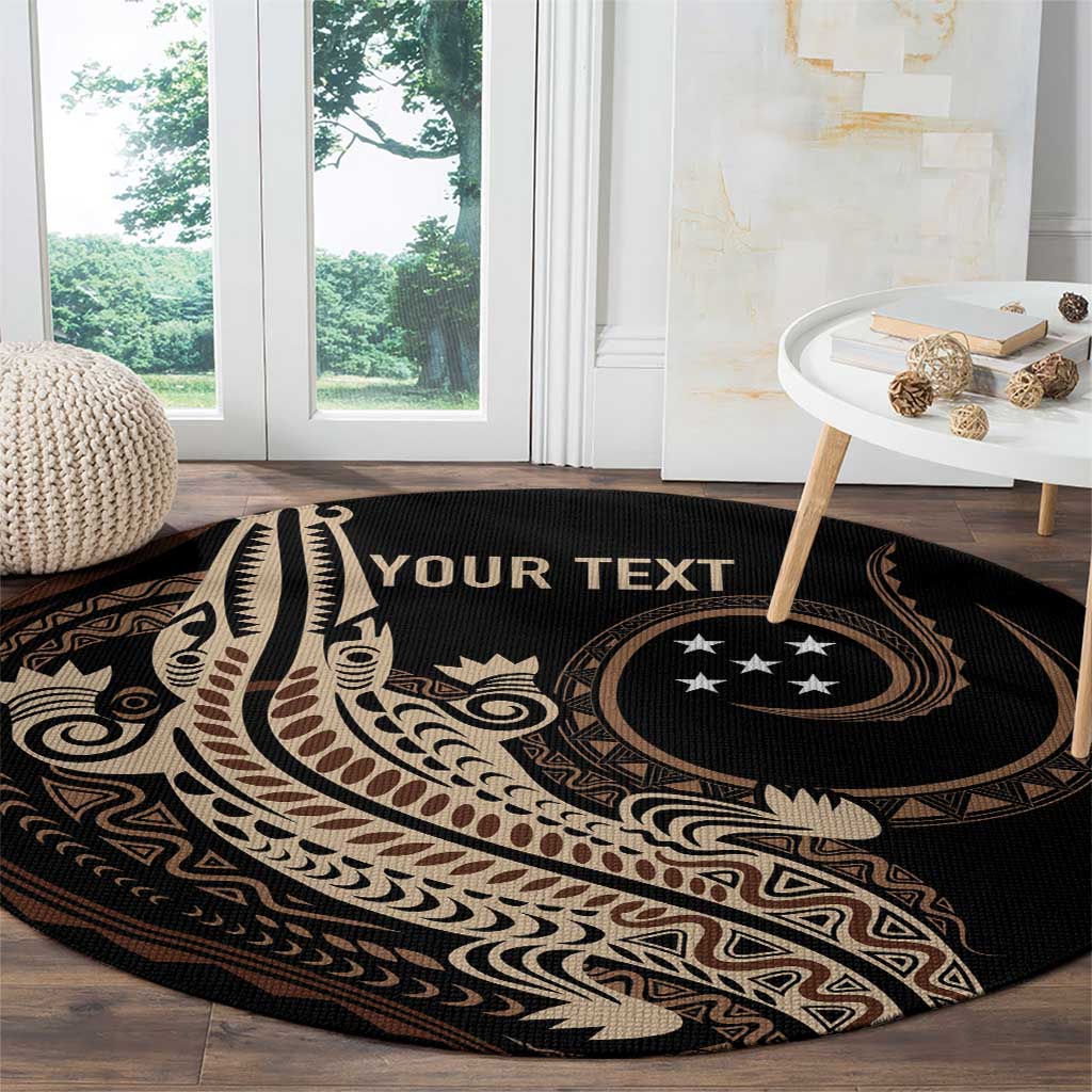 Personalized Solomon Islands Crocodile Round Carpet Hapi Isles - Independence Anniversary