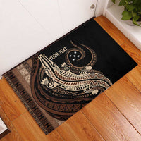 Personalized Solomon Islands Crocodile Rubber Doormat Hapi Isles - Independence Anniversary