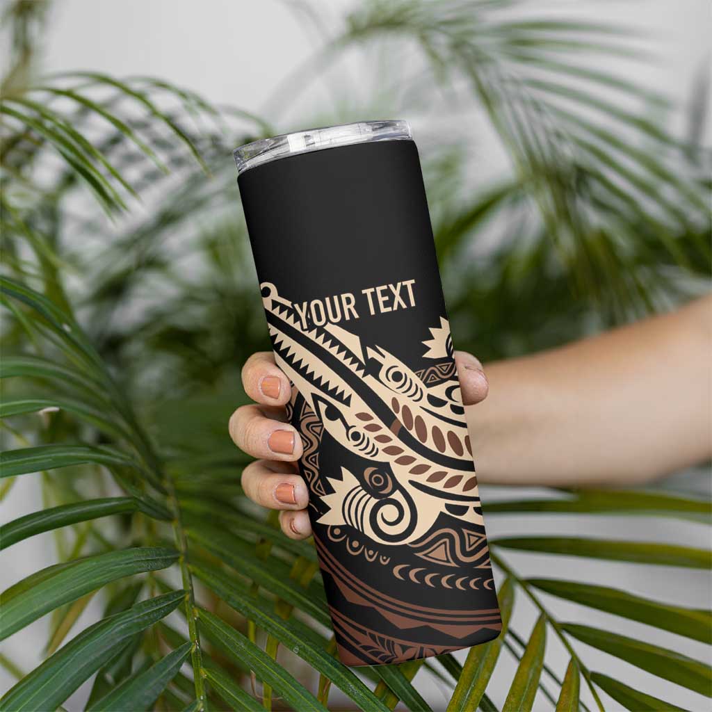 Personalized Solomon Islands Crocodile Skinny Tumbler Hapi Isles - Independence Anniversary