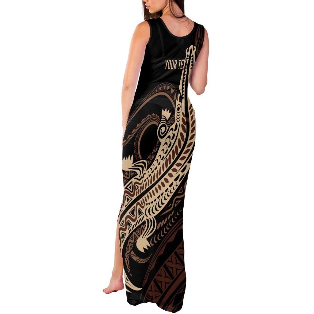 Personalized Solomon Islands Crocodile Tank Maxi Dress Hapi Isles - Independence Anniversary