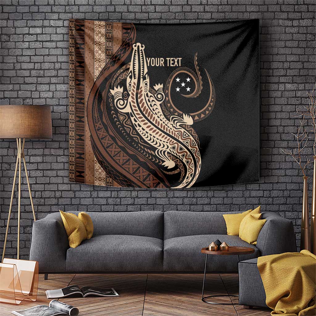 Personalized Solomon Islands Crocodile Tapestry Hapi Isles - Independence Anniversary