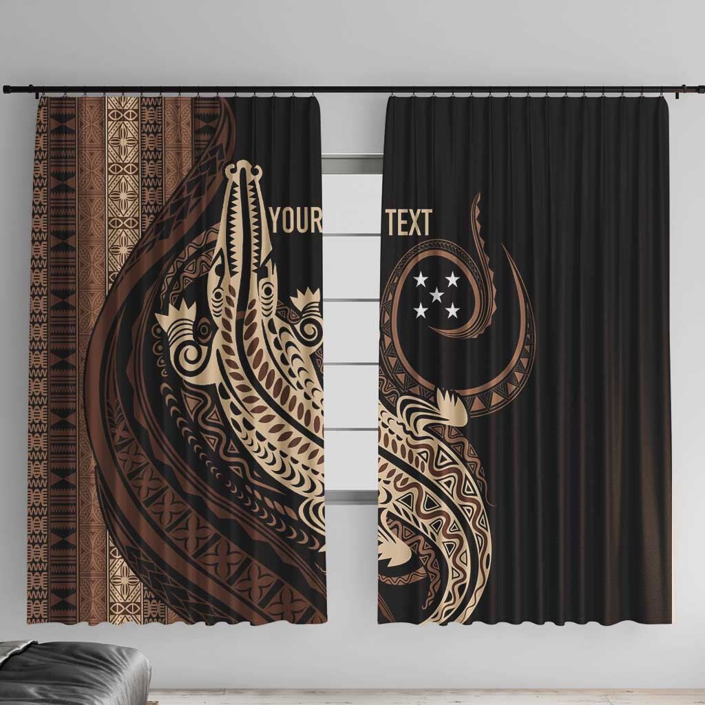 Personalized Solomon Islands Crocodile Window Curtain Hapi Isles - Independence Anniversary