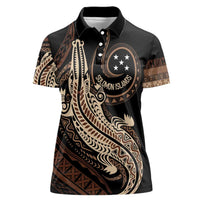 Personalized Solomon Islands Crocodile Women Polo Shirt Hapi Isles - Independence Anniversary