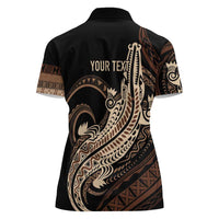 Personalized Solomon Islands Crocodile Women Polo Shirt Hapi Isles - Independence Anniversary
