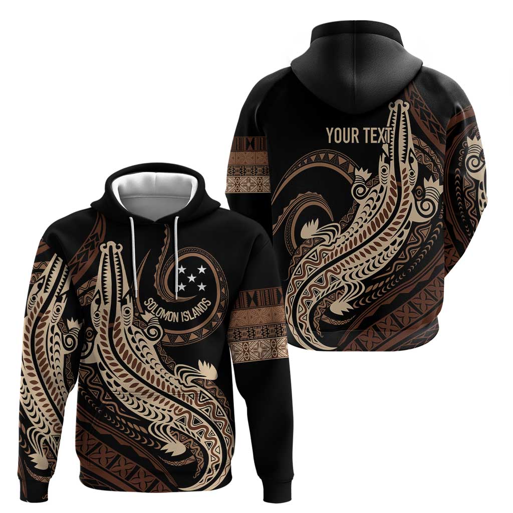 Personalized Solomon Islands Crocodile Zip Hoodie Hapi Isles - Independence Anniversary