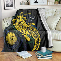 Personalized Solomon Islands Independence Anniversary Blanket Crocodile Mix Tapa