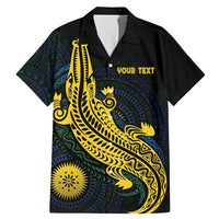 Personalized Solomon Islands Independence Anniversary Family Matching Mermaid Dress and Hawaiian Shirt Crocodile Mix Tapa