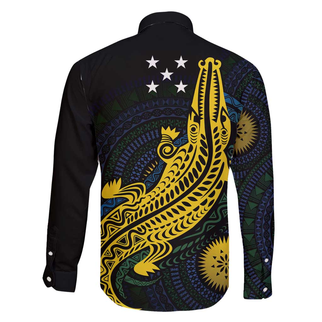 Personalized Solomon Islands Independence Anniversary Family Matching Mermaid Dress and Hawaiian Shirt Crocodile Mix Tapa