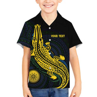 Personalized Solomon Islands Independence Anniversary Family Matching Puletasi and Hawaiian Shirt Crocodile Mix Tapa