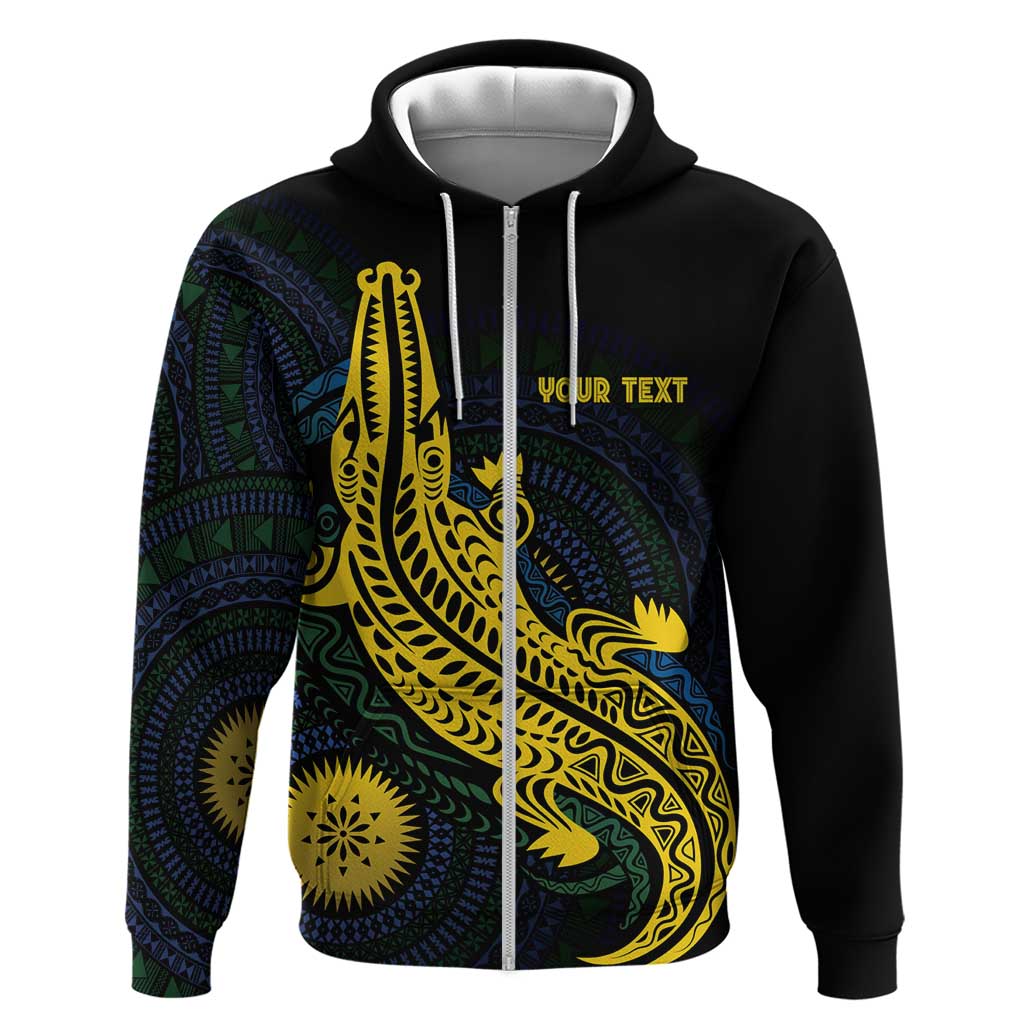Personalized Solomon Islands Independence Anniversary Hoodie Crocodile Mix Tapa