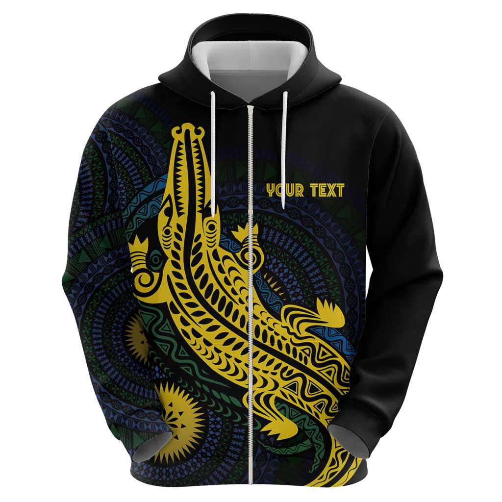 Personalized Solomon Islands Independence Anniversary Hoodie Crocodile Mix Tapa