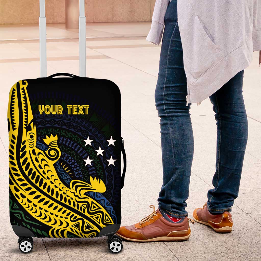 Personalized Solomon Islands Independence Anniversary Luggage Cover Crocodile Mix Tapa
