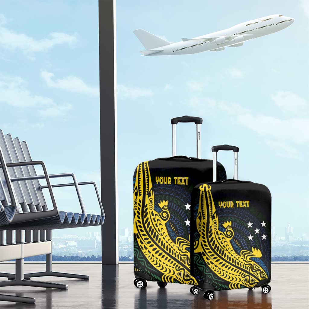 Personalized Solomon Islands Independence Anniversary Luggage Cover Crocodile Mix Tapa