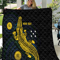 Personalized Solomon Islands Independence Anniversary Quilt Crocodile Mix Tapa