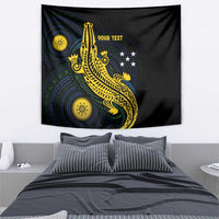 Personalized Solomon Islands Independence Anniversary Tapestry Crocodile Mix Tapa