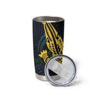 Personalized Solomon Islands Independence Anniversary Tumbler Cup Crocodile Mix Tapa