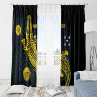 Personalized Solomon Islands Independence Anniversary Window Curtain Crocodile Mix Tapa