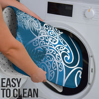 Aotearoa Maori Koru Curves Bathroom Set Silver Ferns - Navy Blue LT7 - Polynesian Pride