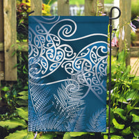 Aotearoa Maori Koru Curves Garden Flag Silver Ferns - Navy Blue LT7 Garden Flag Navy Blue - Polynesian Pride