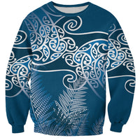 Aotearoa Maori Koru Curves Sweatshirt Silver Ferns - Navy Blue LT7 Unisex Navy Blue - Polynesian Pride