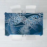 Aotearoa Maori Koru Curves Tablecloth Silver Ferns - Navy Blue LT7 Navy Blue - Polynesian Pride