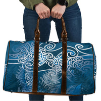 Aotearoa Maori Koru Curves Travel Bag Silver Ferns - Navy Blue LT7 Navy Blue - Polynesian Pride