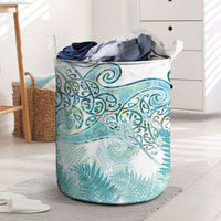 Aotearoa Maori Koru Curves Laundry Basket Mossy Paua Shell